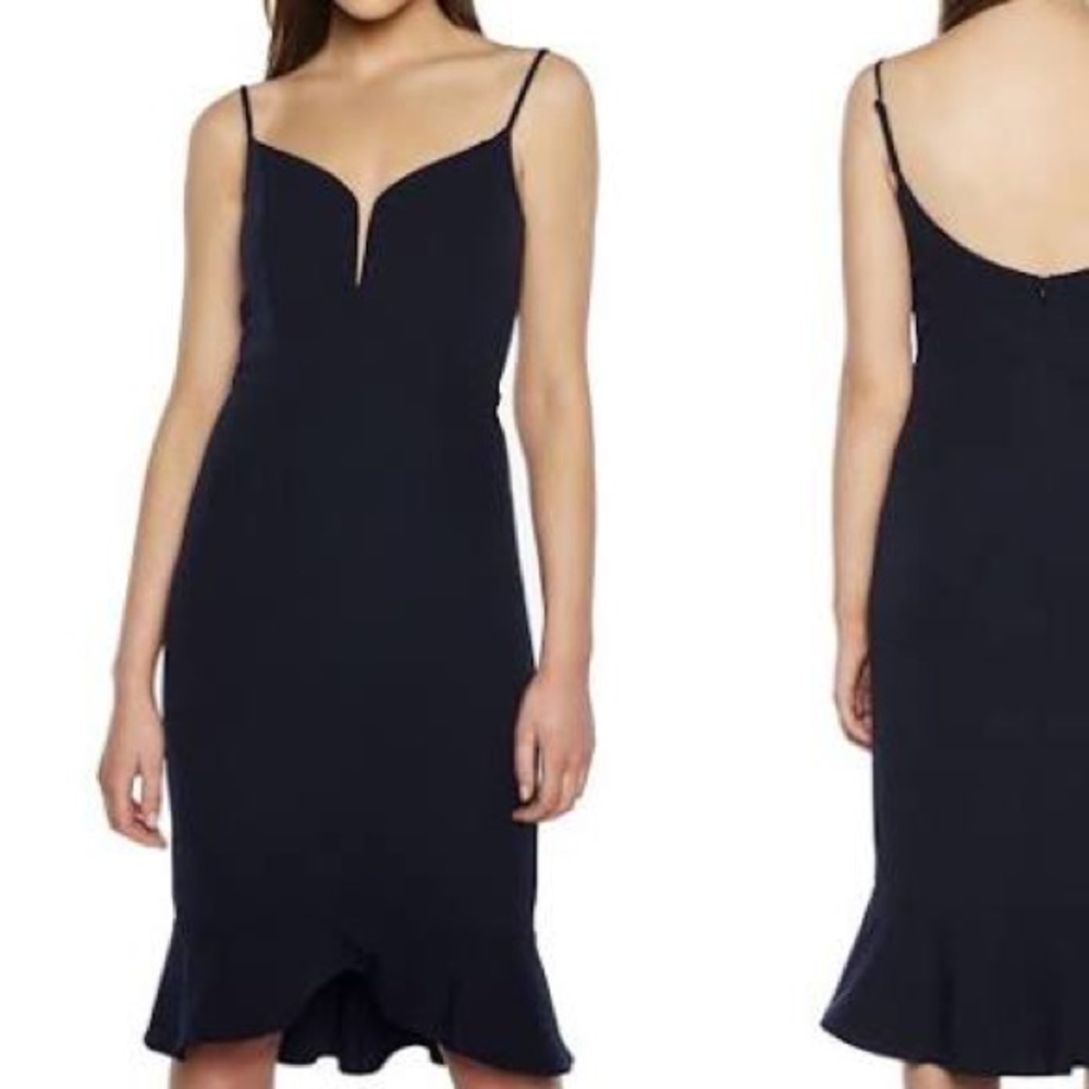 Bardot Kristen Strappy Black Cocktail Dress Size 10 Feminine Ruffle